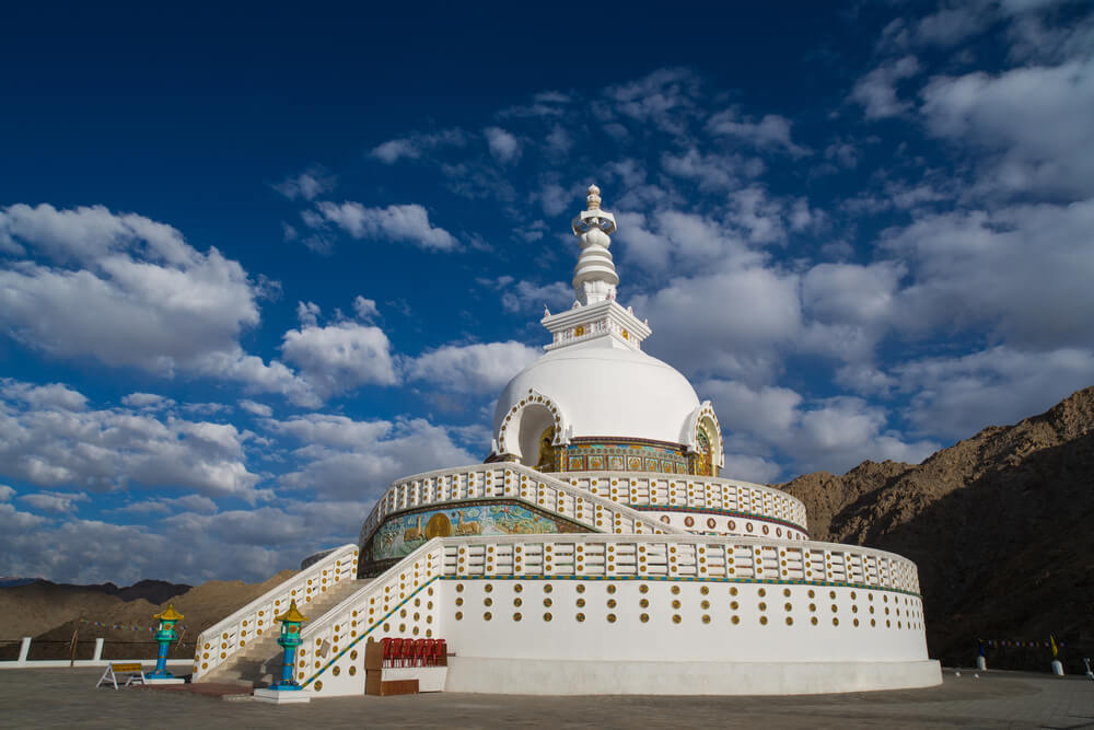 Shanti Stupa in Leh, Ladakh, India