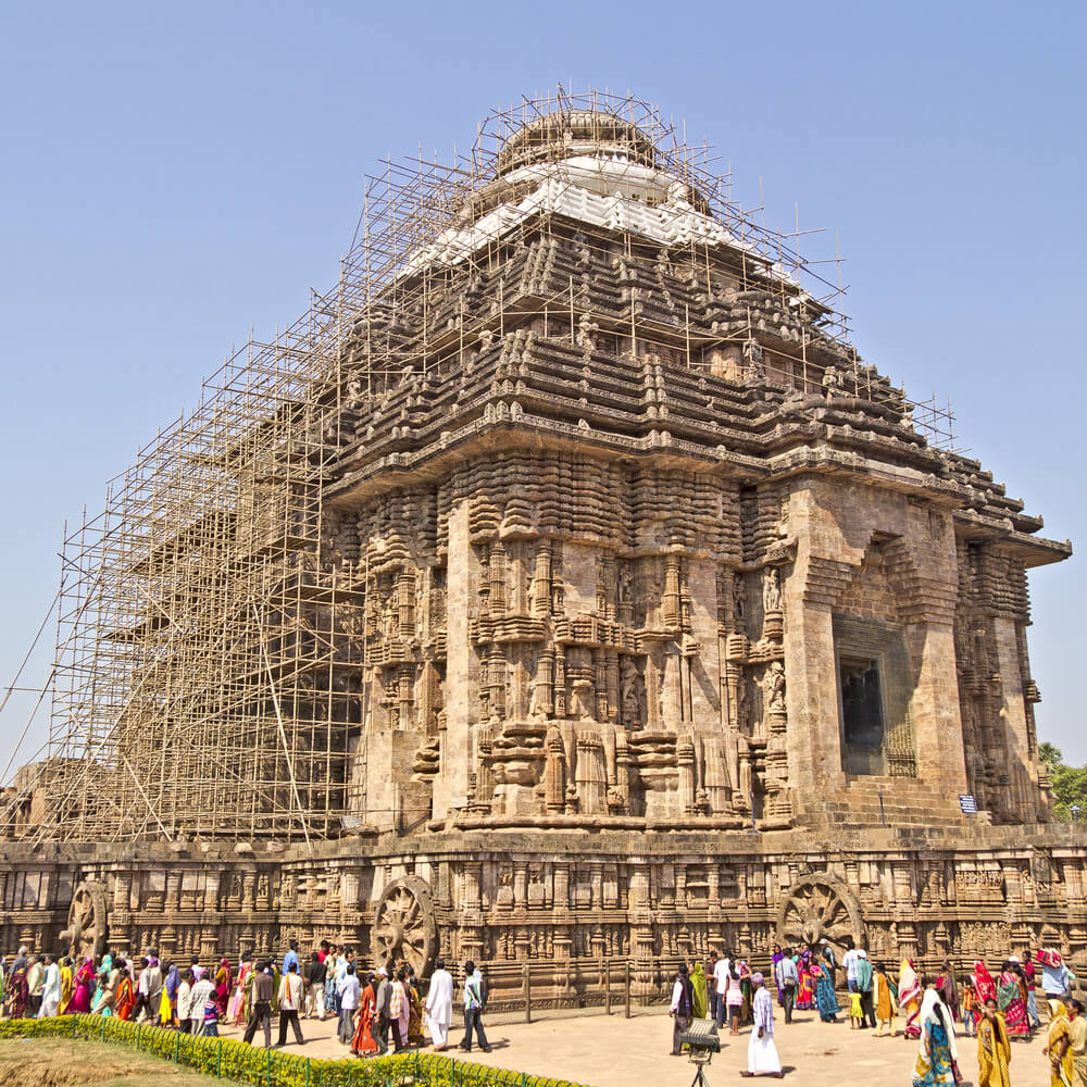 Ancient ruined Sun temple in Konark, Orissa