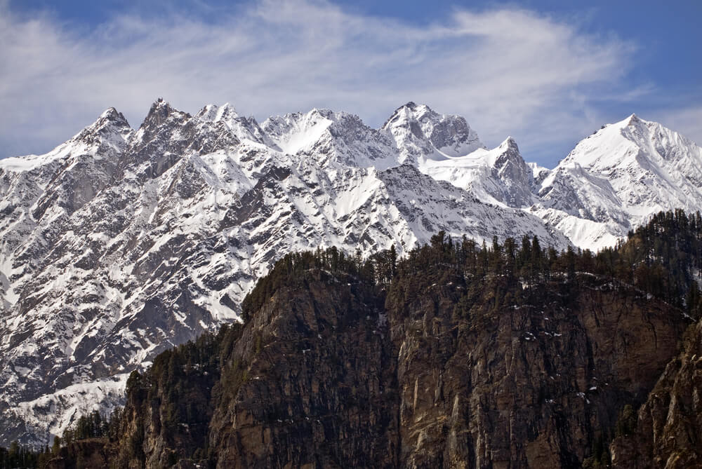 Himalayas above Kullu Valley - Manali