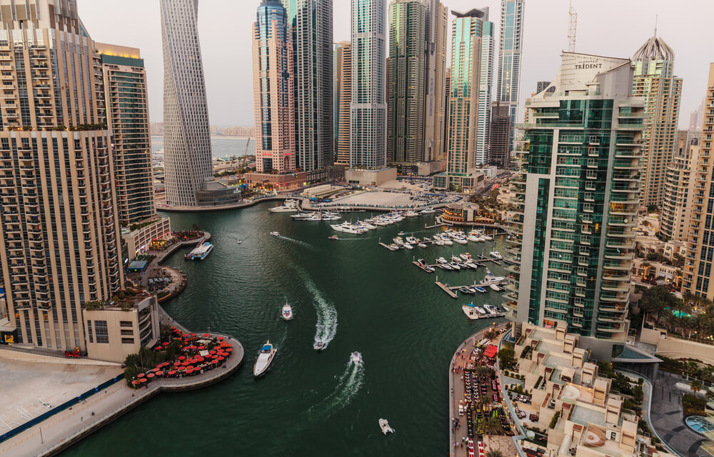 Dubai Marina at Dusk from The Top - International Travel Destinations