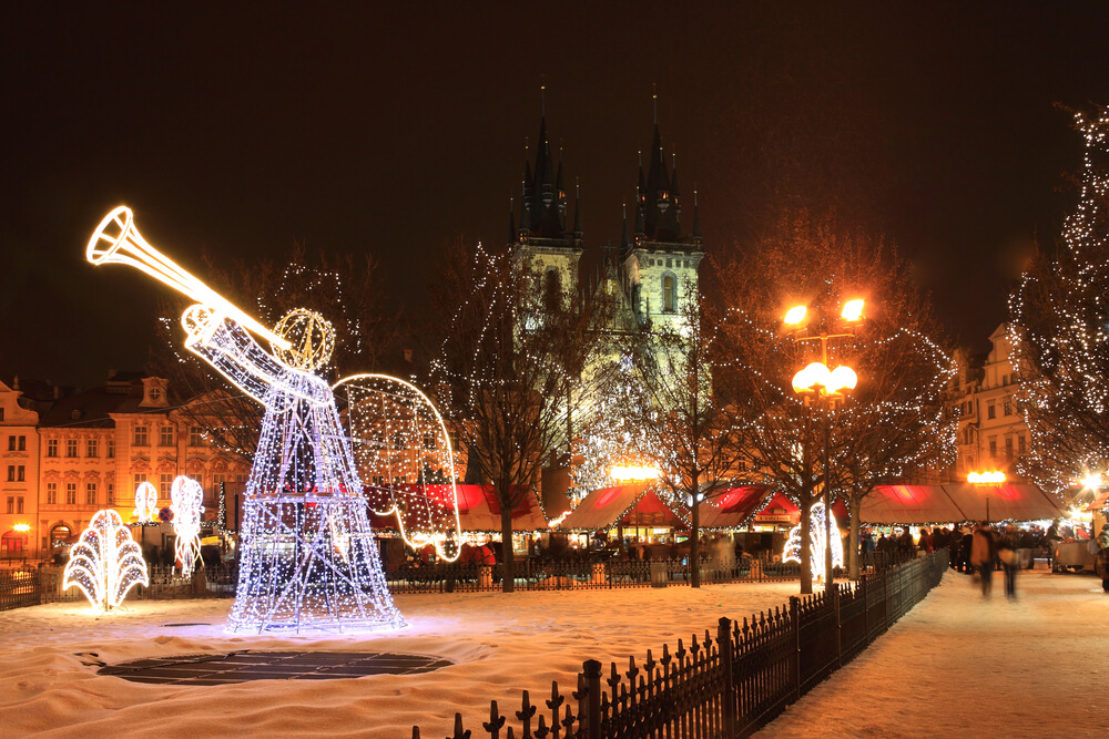 Christmas Mood on snowy Old Town Square, Prague - Beautiful Cities