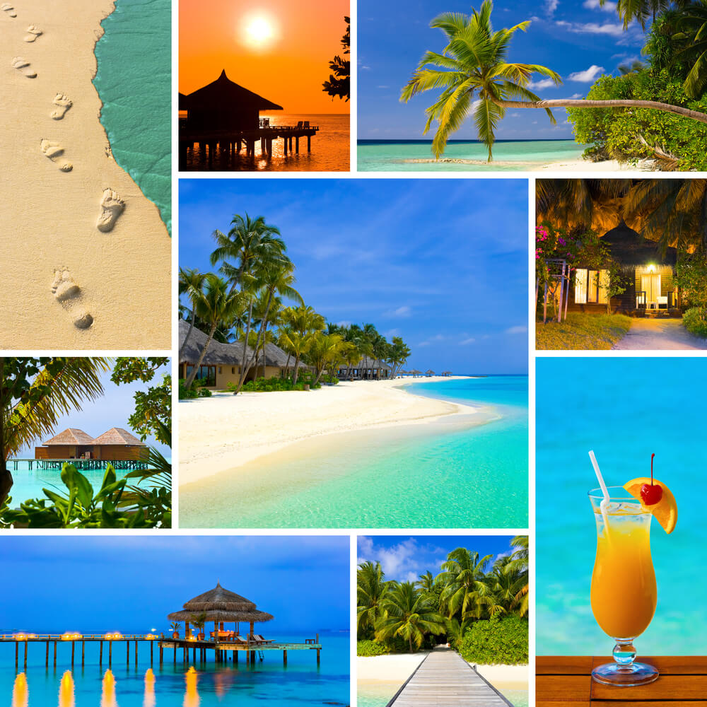 Summer Maldives Beaches Collage