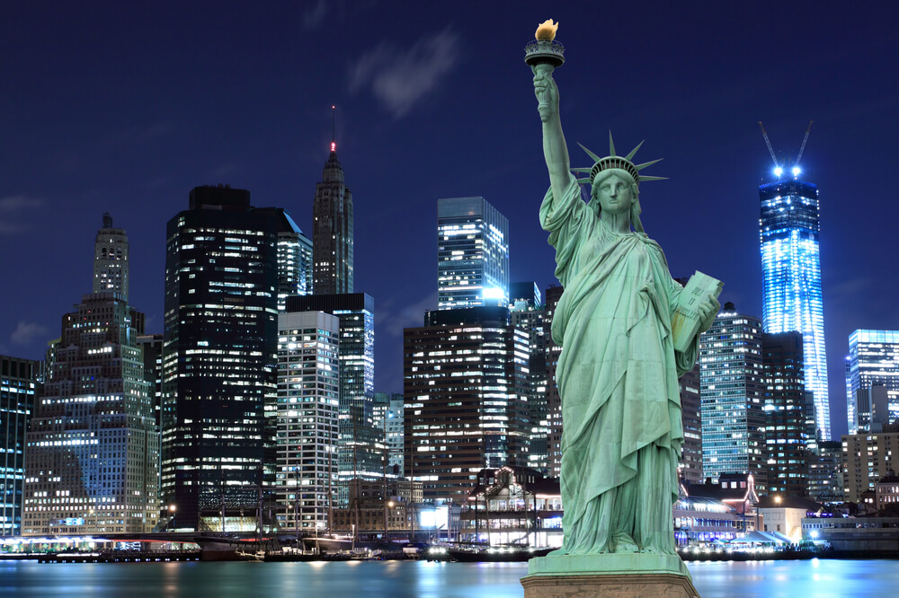 Statue of Liberty at Night, New York