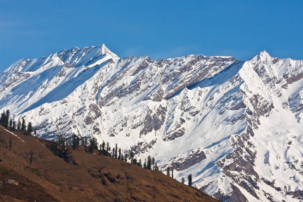 Beautiful Peaks of Himalayas in Manali Valley