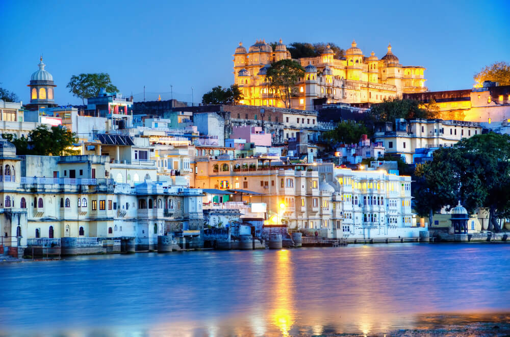 Udaipur Fortress and Palast by Night