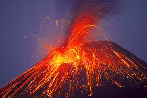 Volcanic eruption in Italy