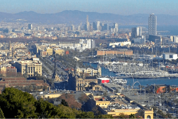 View Of Barcelona City from Montjuic Mountain View of Barcelona City from Montjuic Mountain