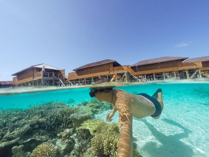 6. Huvafen Fushi Lagoon: A Luxurious snorkelling Haven with First-Class Resort