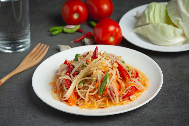 Spicy Papaya Salad (Som Tam): A Fiery Fusion